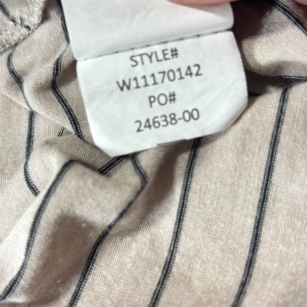 prAna Top L Beige Striped Modal Pocket Casual Minimalist Butter Soft Comfort - Picture 6 of 8